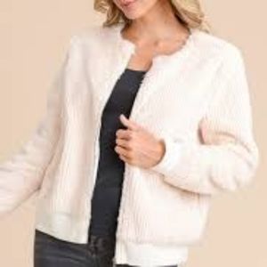 DOE & RAE Faux Fur Bomber Jacket